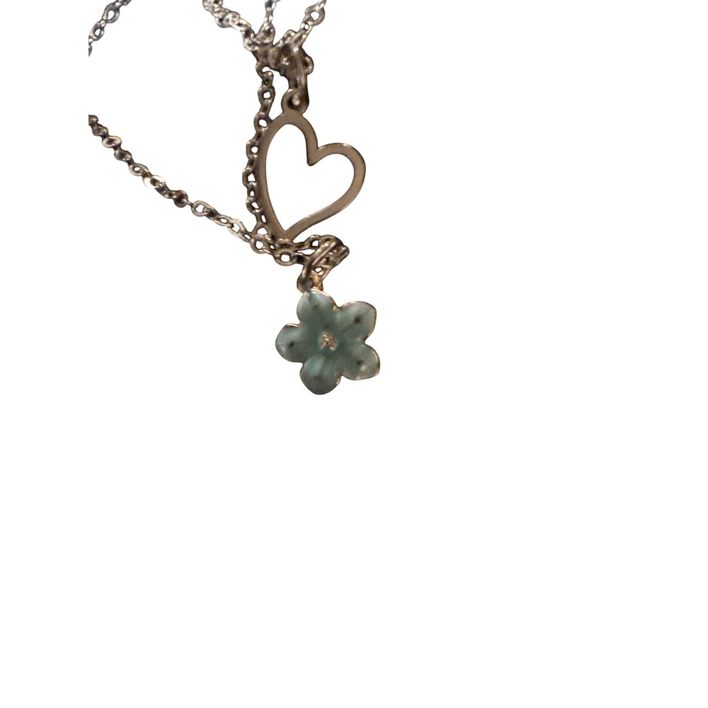 Disney Lilo and Stitch You Are My Sunshine Charm Necklace Silver Heart Flower - Picture 3 of 3